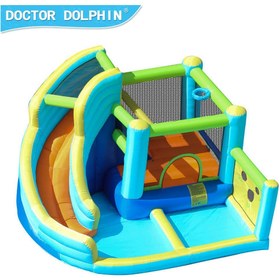 تصویر خانه بادی دکتر دلفین با سرسره، استخر توپ و فضای بازی برای کودکان 73003 برند doctor dolphin 