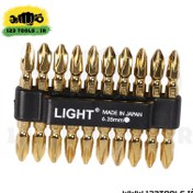 تصویر ست 10 عددی نوک پیچ گوشتی لایت ژاپن (دو طرف چهارسو) مدل 8065 Light Screwdriver Bits 8065