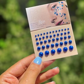 تصویر نگین ورقه ای مرواریدی آبی ۴۵ عددی کد J108 