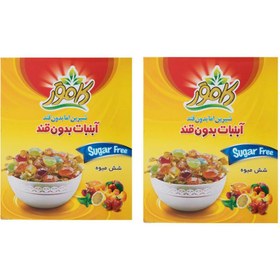 تصویر آبنبات رژیمی بدون قند شش میوه کامور - 110 گرم بسته 2 عددی 