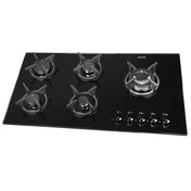 تصویر اجاق گاز شیشه ای اخوان مدل Z5 مشکی Akhavan Z5 Glass Gas Stove Black