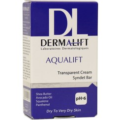 تصویر پن شفاف کرم دار درمالیفت آکوالیفت پوست خشک و خیلی خشک 100 گرم Dermalift Aqualift Syndet Bar For Dry To Very Dry Skins 100gr