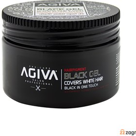 تصویر ژل مو سیاه آگیوا پوشاننده مو های سفید حجم 250 میلی لیتر ا AGIVA HairPigment Black Gel 250ml AGIVA HairPigment Black Gel 250ml