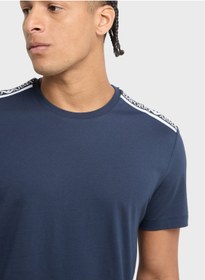 تصویر تی‌شرت گردن گرد با لوگوی لباس ساحلی برند Emporio Armani Beachwear Logo Crew Neck T-Shirt