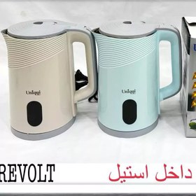 تصویر کتری برقی دو جداره داخل استیل Revolt Uniqui Double-Wall Electric Kettle with Stainless Steel Interior and Colorful Exterior