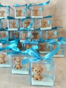 تصویر شمع گیفت تولد تدی با عدد همراه با جعبه پلکسی - تمامی رنگ ها قابل سفارش هست 