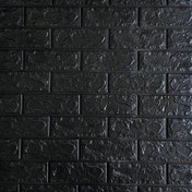 تصویر دیوارپوش فومی پشت چسب دار طرح آجری - مشکی ا Foam wall covering with adhesive back Foam wall covering with adhesive back
