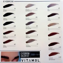 تصویر کیت رنگ ابرو ویتامول مدل CH2 بلوند شکلاتی روشن 