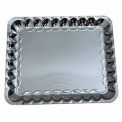 تصویر سینی استیل مستطیل مدل کنگره سایز ۴ 