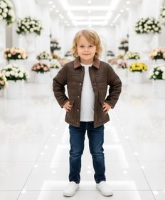 تصویر کاپشن بچه گانه جلو زیپ و دکمه 