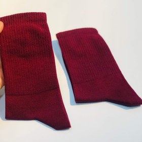 تصویر جوراب ساقدار زرشکی socks