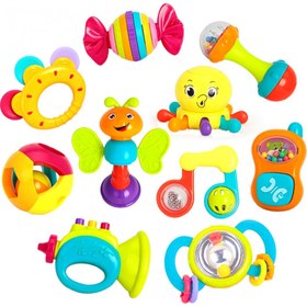 تصویر جغجغه دندانگیر رنگارنگ 10 عددی هولی تویزHola Toys مدل 939 