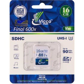 تصویر رم اس دی 16 گیگ ویکومن Vicco SD U3 90MB/s Vicco SD V60 16GB U3 90MB/s 600x Memory Card