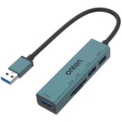 تصویر هاب 5 پورت USB 3.0 اونتن مدل OTN-5223 با 3 پورت USB-A و درگاه کارت حافظه 