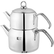 تصویر ست کتری و قوری استیل کی اس تی مدل KST-1060 Kettle and teapot set KST model KST-1060