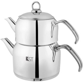 تصویر ست کتری و قوری استیل کی اس تی مدل KST-1060 Kettle and teapot set KST model KST-1060