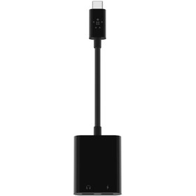 تصویر مبدل 1 به 2 USB-C بلکین مدل F7U081btBLK | مشکی | گارانتی 12 ماهه پوزیترون کابل تبدیل