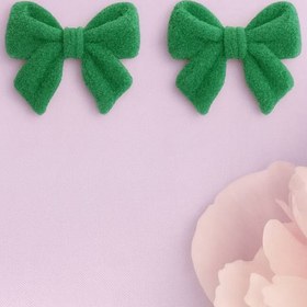 تصویر گوشواره پاپیونی - سبز 