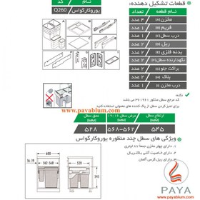 تصویر سطل زباله چند منظوره هایلو مدل یوروکارگواس جهت یونیت 60 سانتیمتر فانتونی 