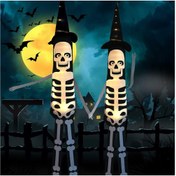 تصویر چراغ‌های تزئینی هالووین برند cityriya-long Halloween Lights, Halloween Decorations Lights Outdoor Halloween String Lights, 2 Pack Skeleton Ghost Bat Hat String Lights Batt