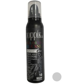 تصویر تاپیک موس مو رنگی نقره ای 125 میل 