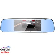 تصویر آینه مانیتور دار خودرو مدل Blackbox DVR با دو دوربین 