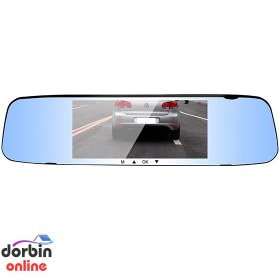 تصویر آینه مانیتور دار خودرو مدل Blackbox DVR با دو دوربین 