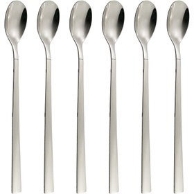 تصویر قاشق شربت خوری 6 نفره ناب استیل طرح فلورانس مات (6 پارچه) NabSteel Florence Steel-Matte Iced-Tea Spoon 6 Pcs