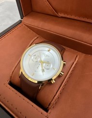 تصویر ساعت مچی سیتیزن مردانه سیتیزن بند چرمی قهوه‌ای Brown leather strap citizen s