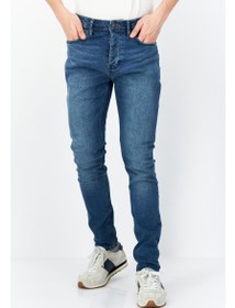 تصویر شلوار جین مردانه فیت باریک با کمر متوسط، شسته شده، آبی برند french connection Men Skinny Fit Mid Waist Washed Denim Jean, Blue