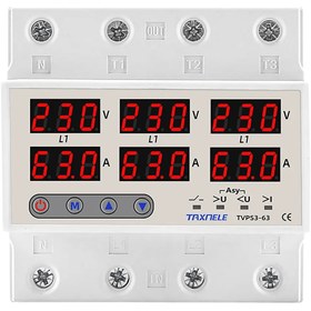 تصویر محافظ ولتاژ تکسنله مدل سه فاز TVPS3-63 Taxnele 3-Phase Volatage Current Protector