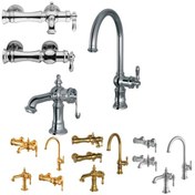 تصویر ست شیرآلات شودر مدل بیزانس طلایی مات 