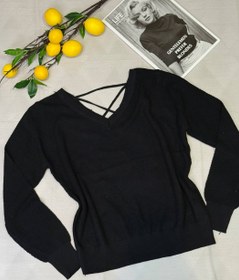 تصویر بلوز بافت وارداتی پشت بند - شکلاتی 