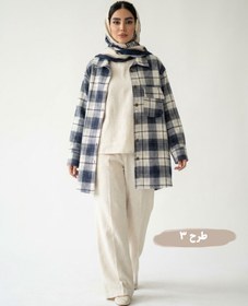 تصویر شکت چهارخونه پشمی موهر دار 