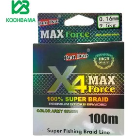 تصویر نخ ماهیگیری براید X4 Max Force سایز 0.16mm 