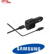 تصویر شارژر فندکی سامسونگ 45 وات همراه با کابل تایپ سی - اصلی ( 15w + 45w ) SAMSUNG Super Fast Dual Car Charger Usb (45W+15W)