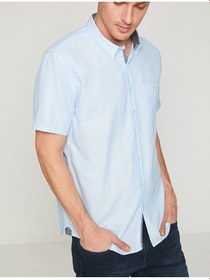 تصویر پیراهن آستین کوتاه آبی روشن مردانه کوتون 