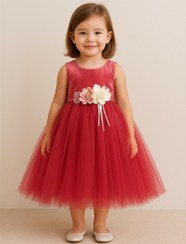 تصویر تور پرنسسی بالاتنه ساتن کمرگل 7098 