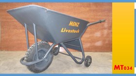 تصویر خرید فرغون دامداری 3 چرخ MENZ با پاکت 50 لیتری فلزی مقاوم Buy MENZ 3-wheel livestock cart with durable 50 liter metal tray