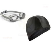 تصویر عینک شنا مردانه و زنانه شیشه های شنای شفاف شناگر خاکستری NABAIJI BLACK اندازه استاندارد Decathlon 