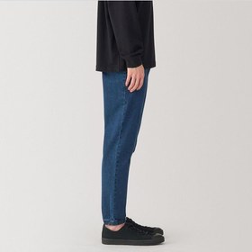 تصویر شلوار جین جگر با کشسانی فوق‌العاده - سرمه‌ای تیره برند muji Super Stretch Denim Jogger Pants Dark Navy