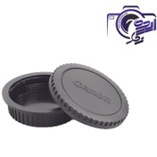 تصویر درب پشت لنز و درب بدنه کانن طرح اصلی Body Cap and Rear Lens Cap Kit for Canon 