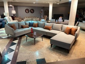 تصویر ست ال مبل راحتی با اتومان نیلپر مدل مارکان MARKAN Nilper sofa - Markan