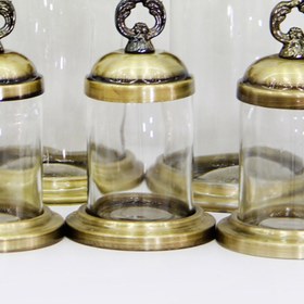 تصویر جا ادویه کندی 7 پارچه گلدن استار طلایی | ظروف و بانک ادویه کد 40006 