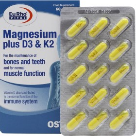 تصویر منیزیم پلاس د3 و کا2 یوروویتال Magnesium Plus D3 And K2 Eurho Vital