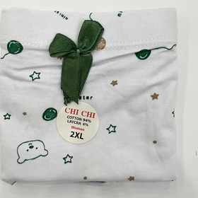 تصویر شورت زنانه XXL کش پهن سفید طرح دار 