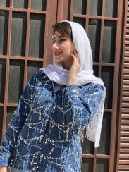 تصویر کراپ کت جین زنانه پولک دوزی سایز ۳۶-۴۲ 