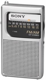 تصویر Sony ICF-S10MK2 Pocket AM/FM Radio, Silver Sony ICF-S10MK2 Pocket AM/FM Radio, Silver