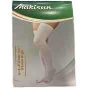 تصویر جوراب ضد آمبولی ماکیسان با کش سیلیکونی مدل AG (بالای ران) Anti embolism stockings AG Makisun