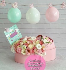 تصویر سبد گل عاشقانه تولد نوزاد دختر برای تبریک تولد نوزاد 